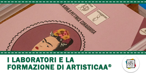 Titolo: Laboratori e Formazione ArtistiCAA. Foto del libro Frida Kahlo Pittrice coraggiosa di Teresa Righetti in CAA